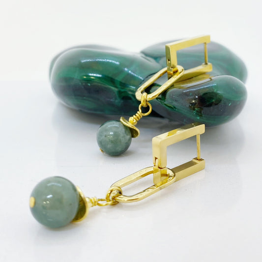 Brinco em Jade Birmano feito a mão nos açores.